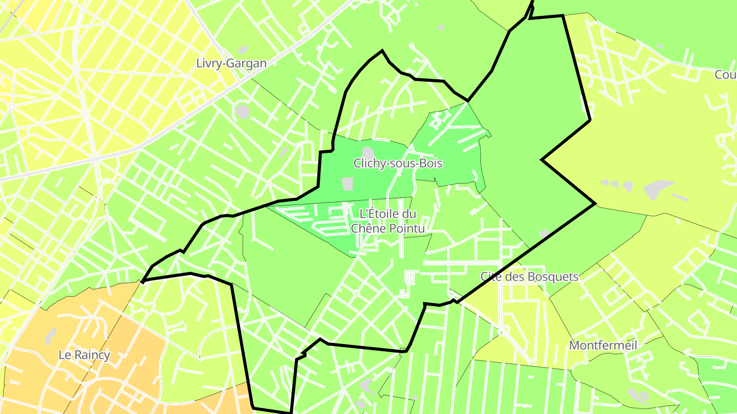 Carte des prix de l'immobilier Clichy-sous-Bois