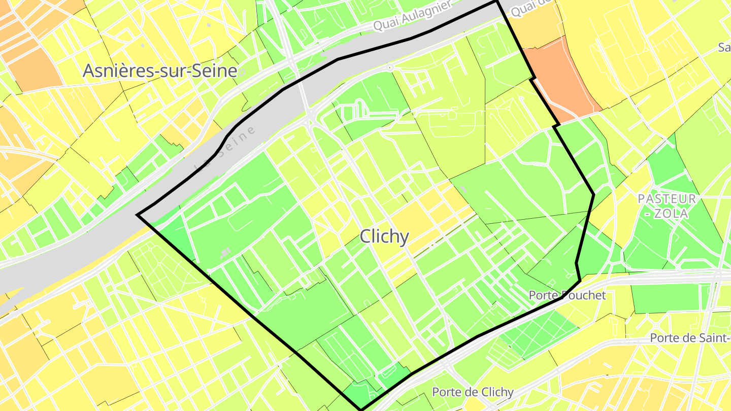 Carte des prix de l'immobilier Clichy