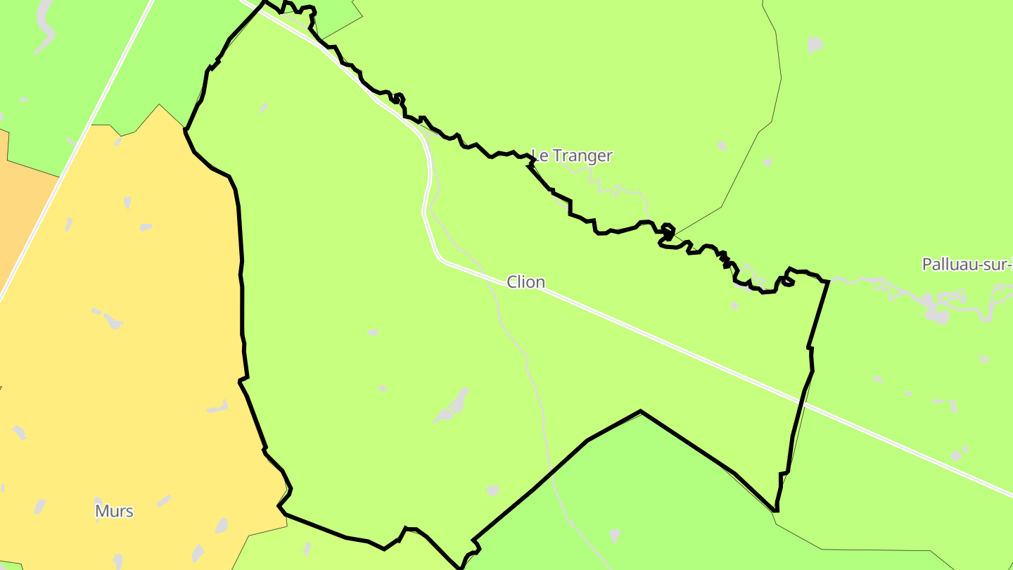 Carte des prix de l'immobilier Clion