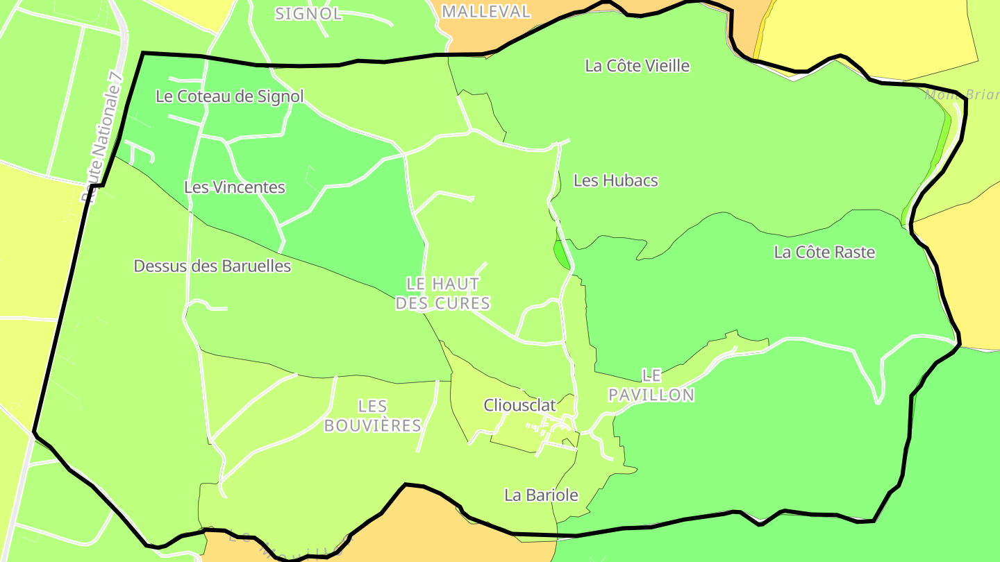 Carte des prix de l'immobilier Cliousclat