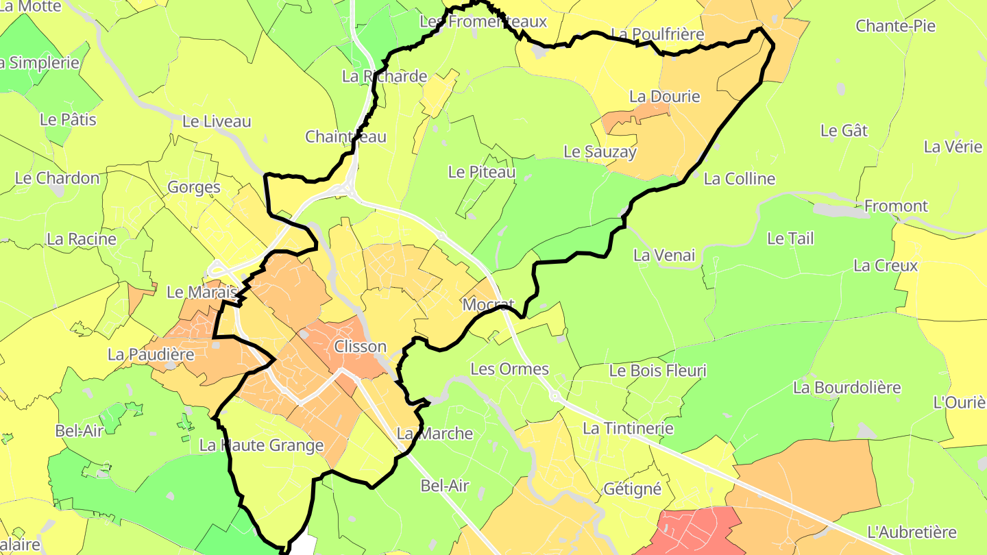 Carte des prix de l'immobilier Clisson