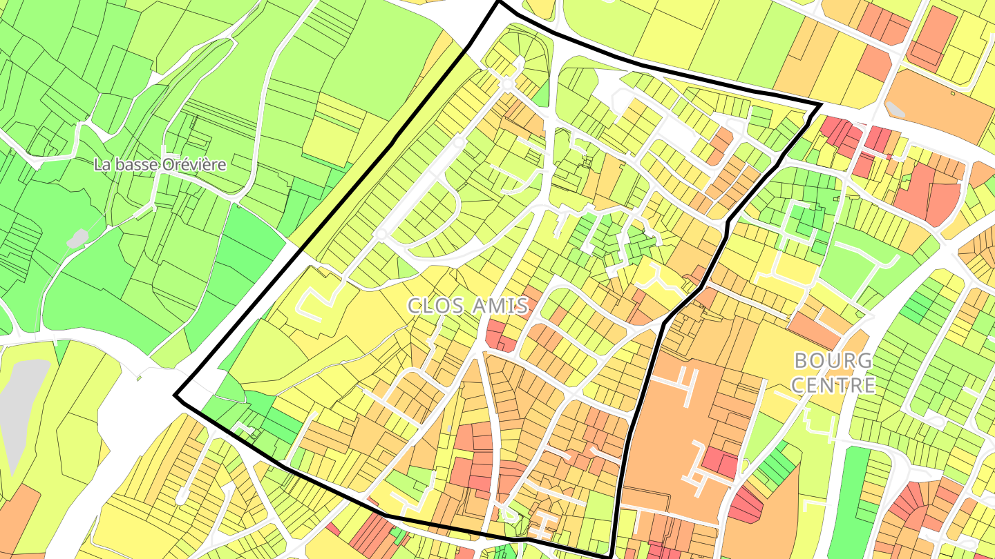 Carte des prix de l'immobilier Clos Amis