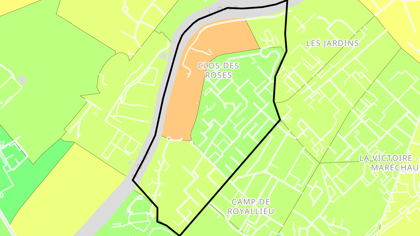 Carte des prix de l'immobilier Clos des Roses