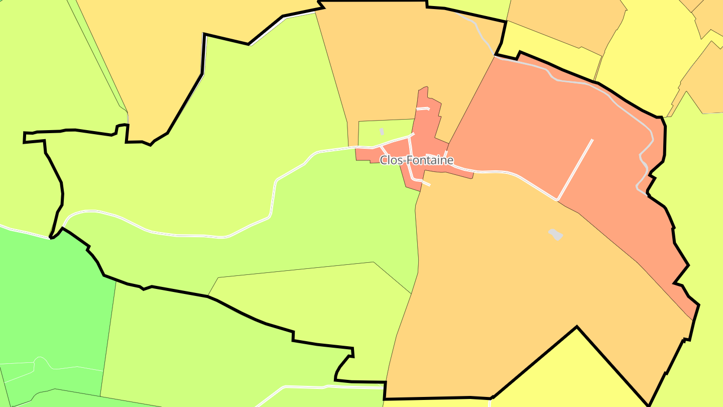 Carte des prix de l'immobilier Clos-Fontaine