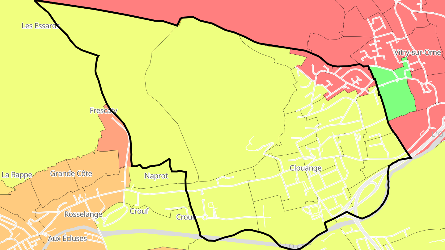 Carte des prix de l'immobilier Clouange