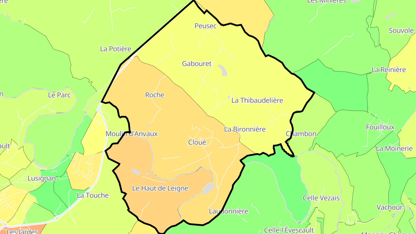 Carte des prix de l'immobilier Cloué