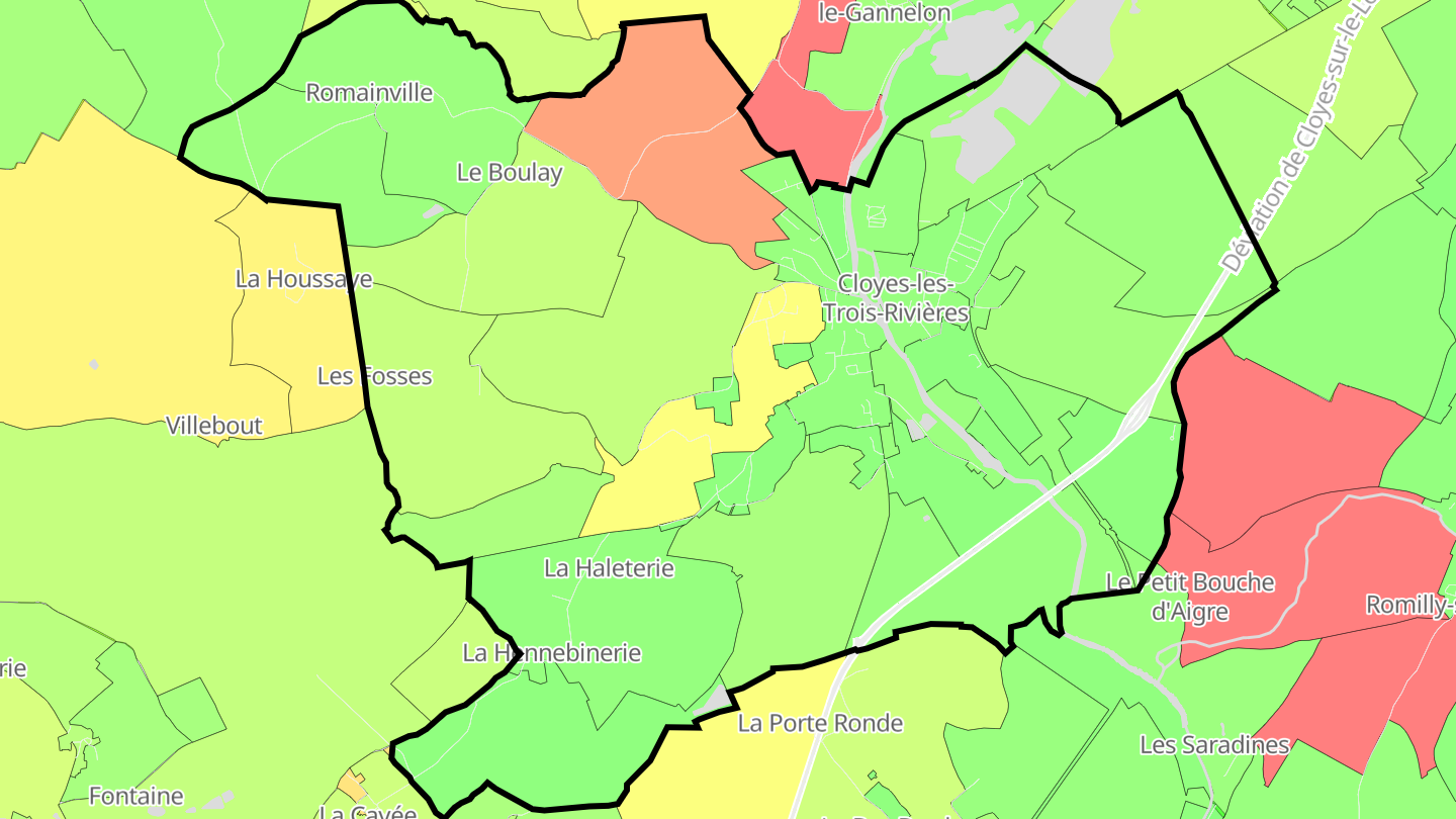Carte des prix de l'immobilier Cloyes-sur-le-Loir