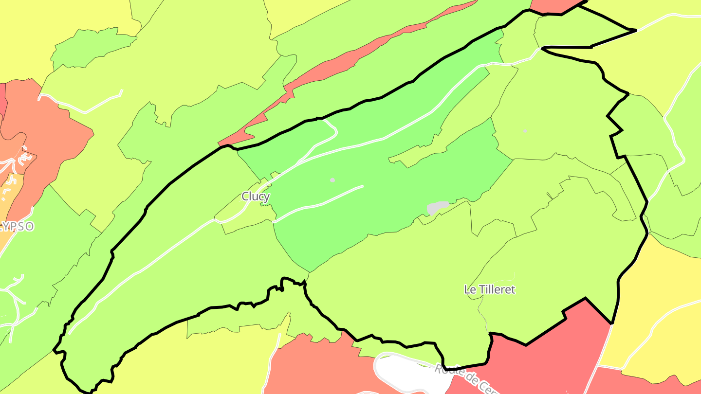 Carte des prix de l'immobilier Clucy