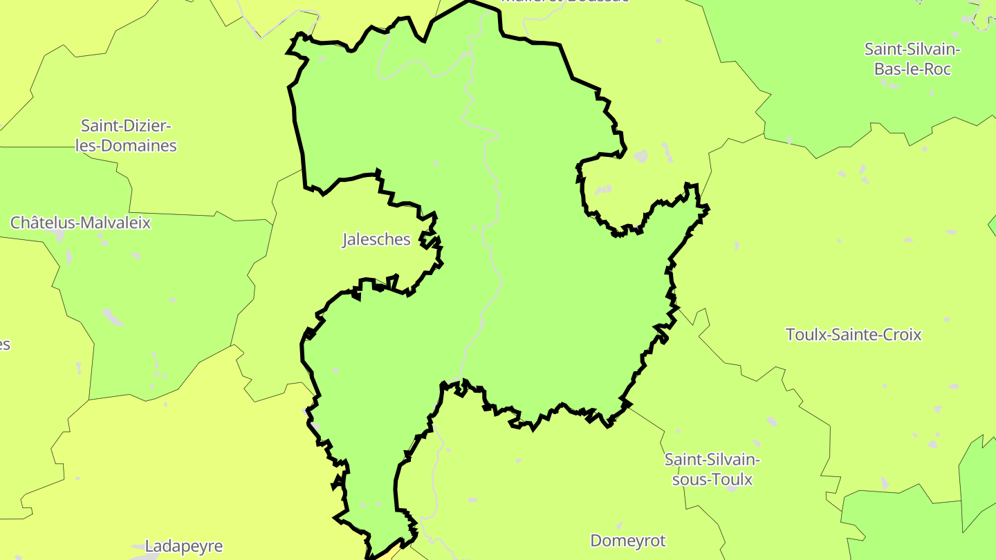 Carte des prix de l'immobilier Clugnat