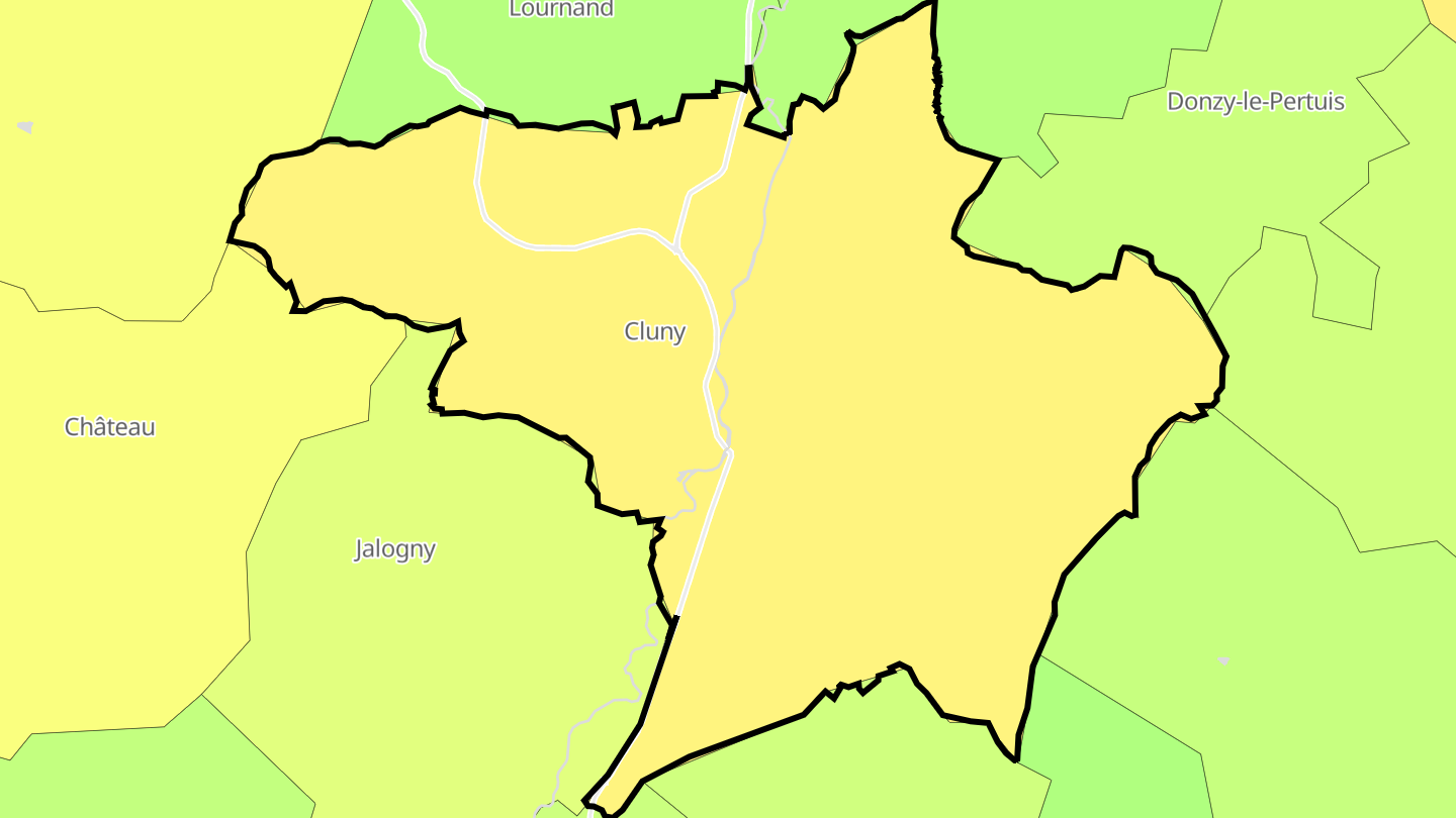 Carte des prix de l'immobilier Cluny