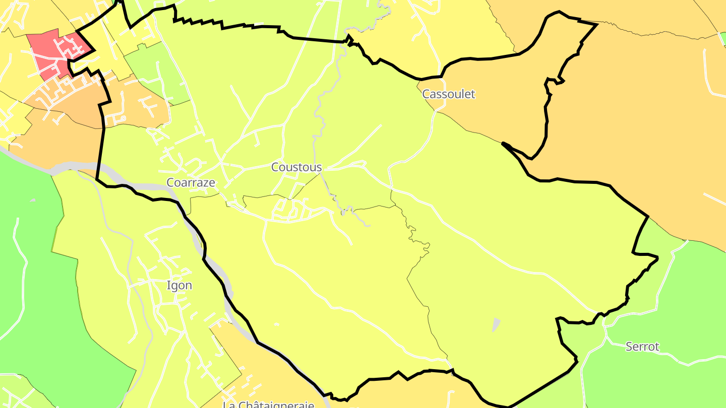 Carte des prix de l'immobilier Coarraze