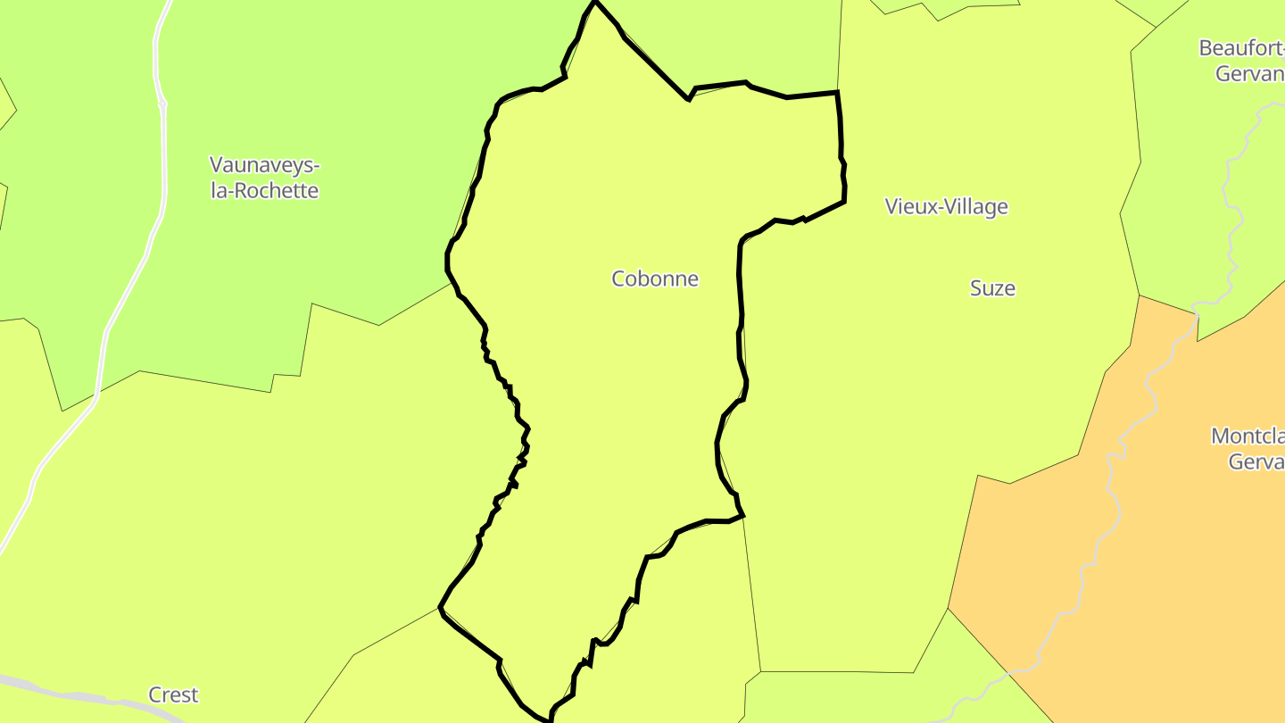 Carte des prix de l'immobilier Cobonne