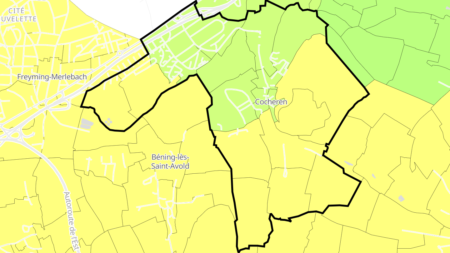 Carte des prix de l'immobilier Cocheren
