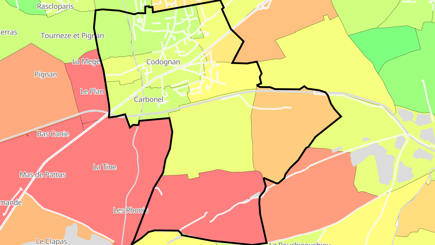 Carte des prix de l'immobilier Codognan