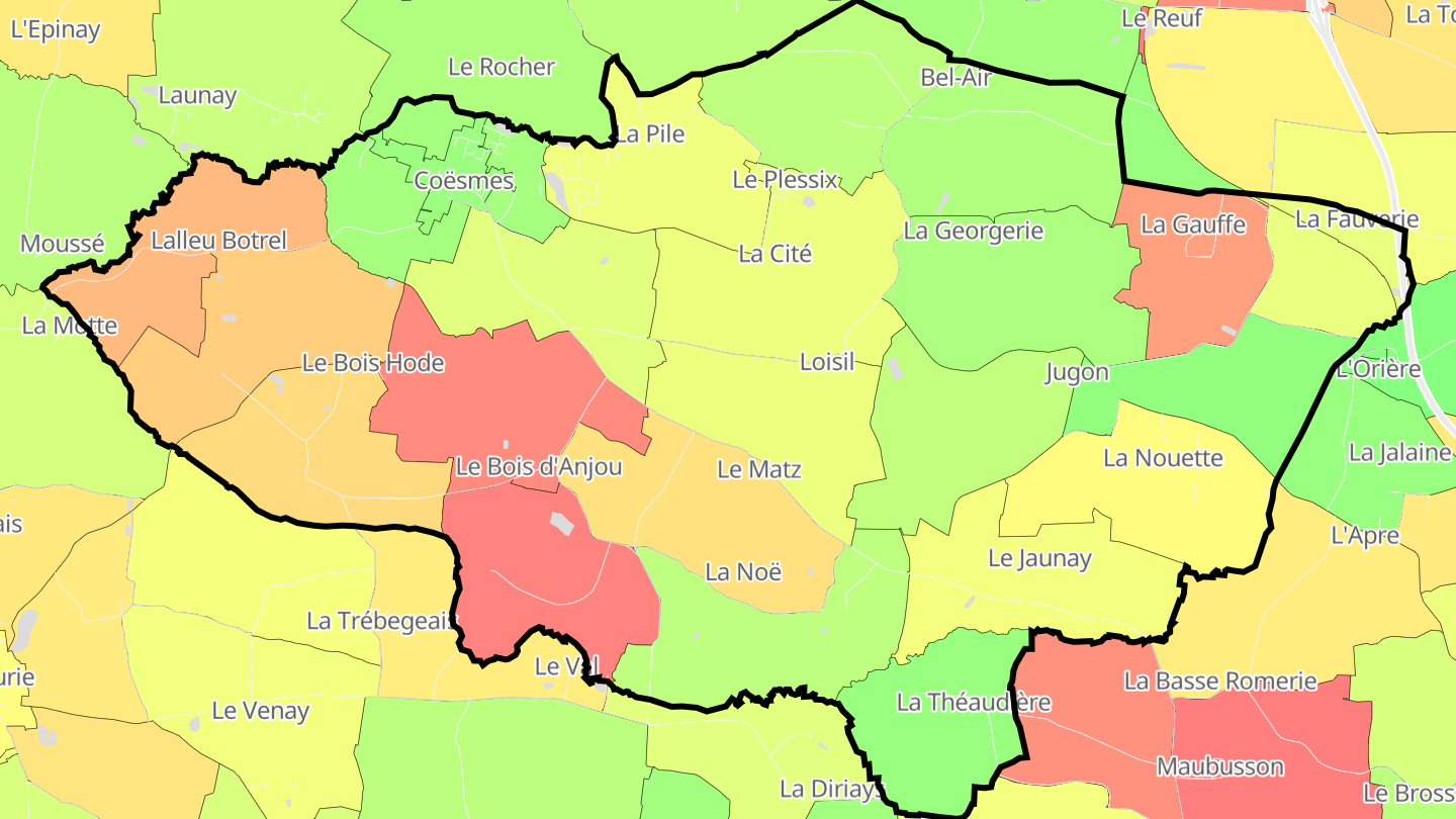 Carte des prix de l'immobilier Coësmes