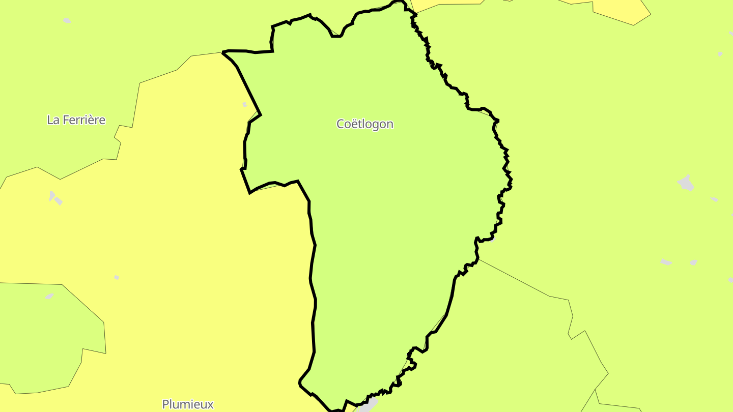 Carte des prix de l'immobilier Coëtlogon