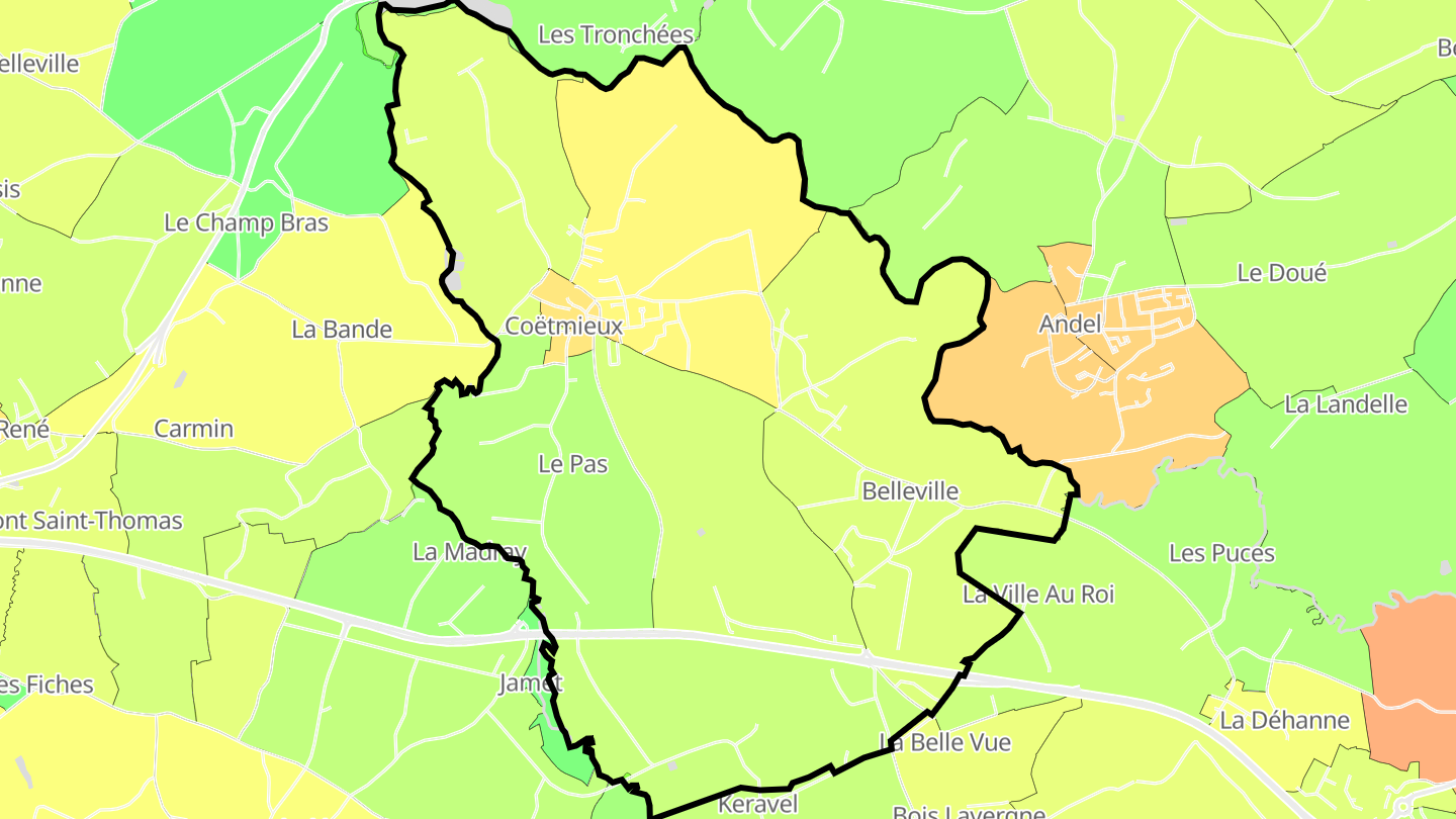 Carte des prix de l'immobilier Coëtmieux