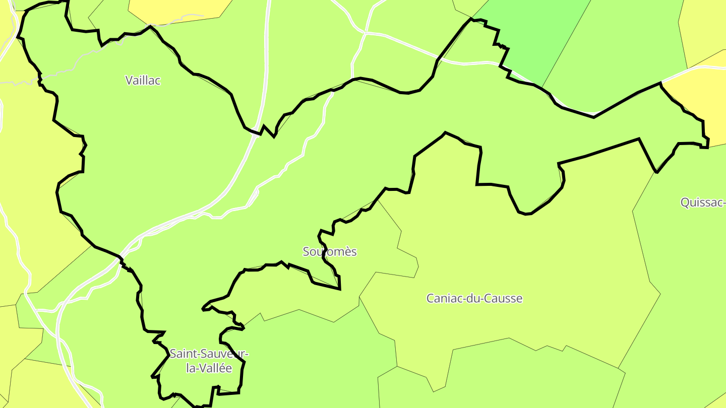 Carte des prix de l'immobilier Cœur de Causse