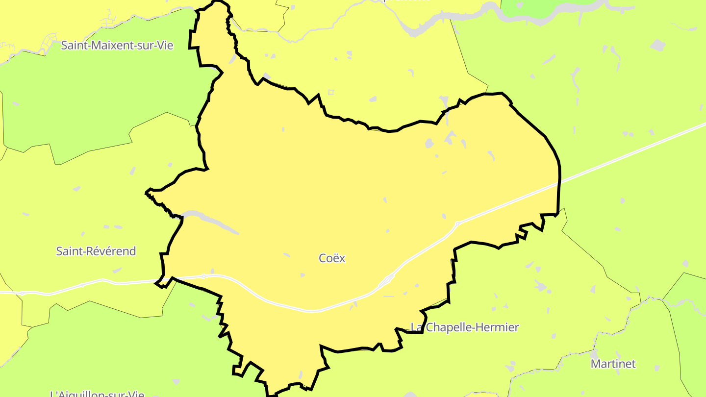 Carte des prix de l'immobilier Coëx