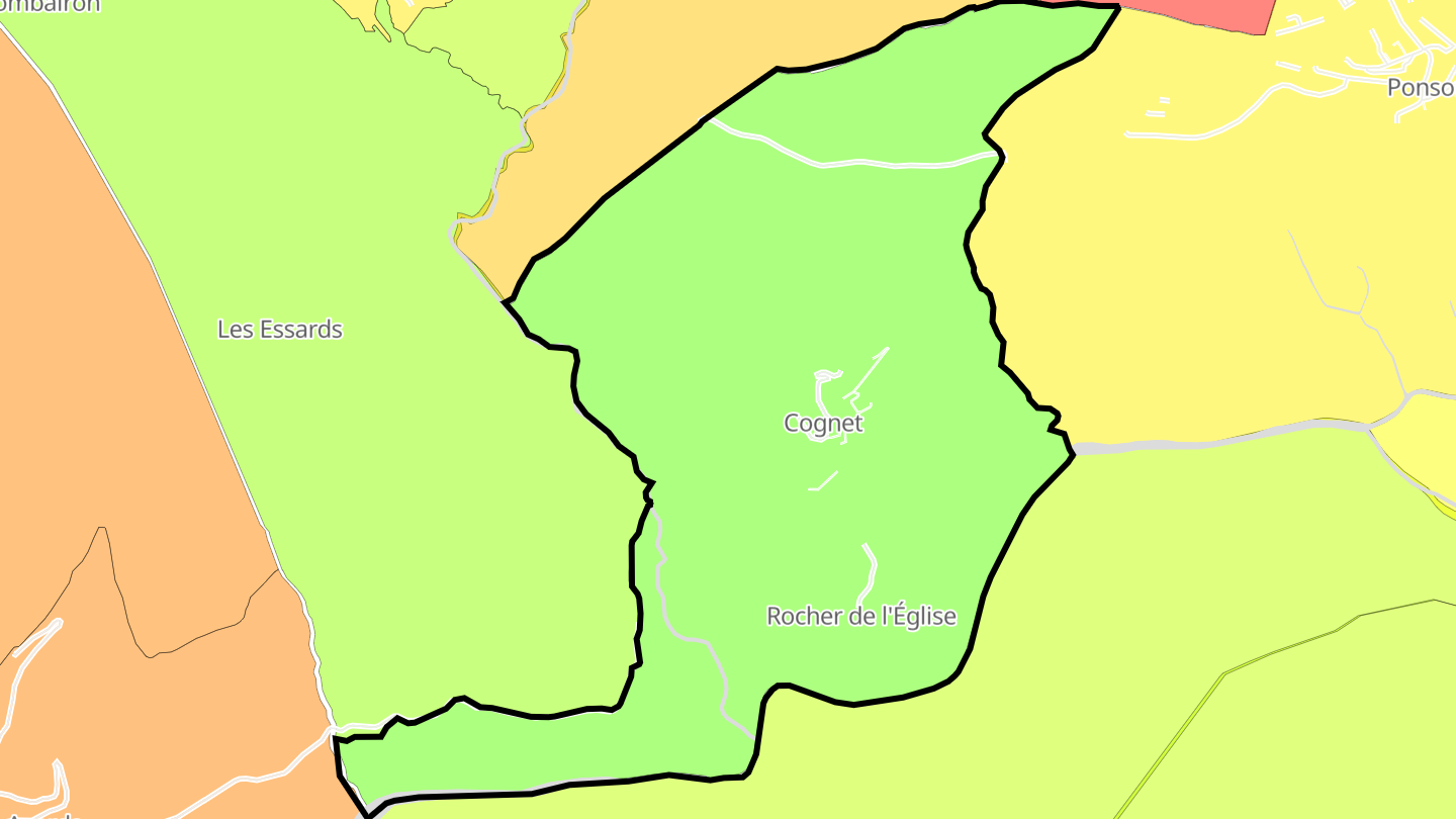 Carte des prix de l'immobilier Cognet