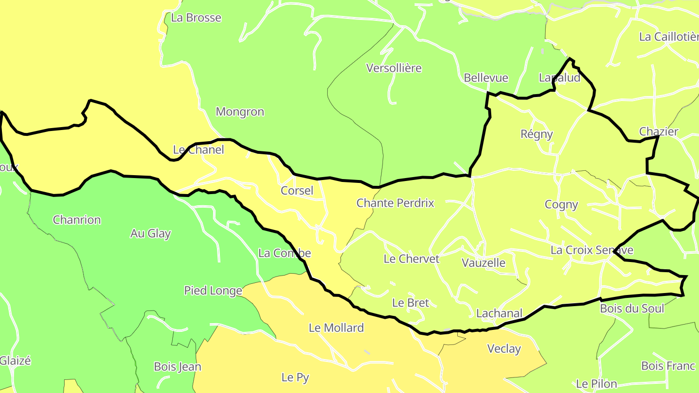 Carte des prix de l'immobilier Cogny
