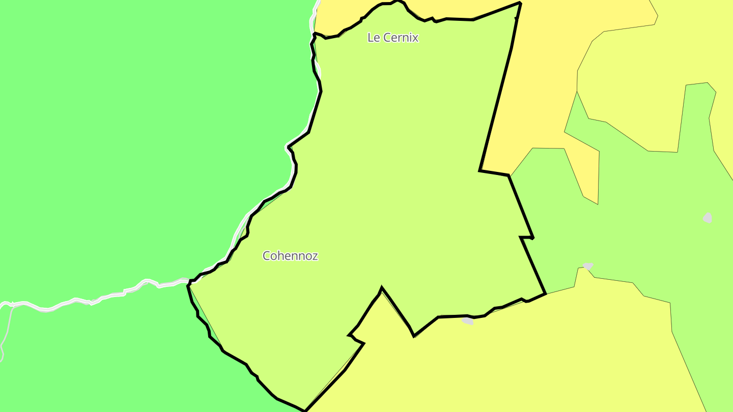 Carte des prix de l'immobilier Cohennoz