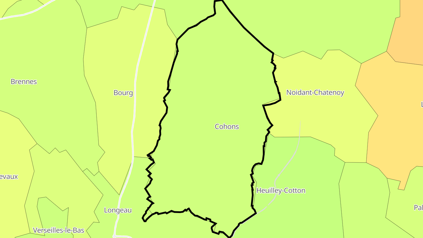 Carte des prix de l'immobilier Cohons