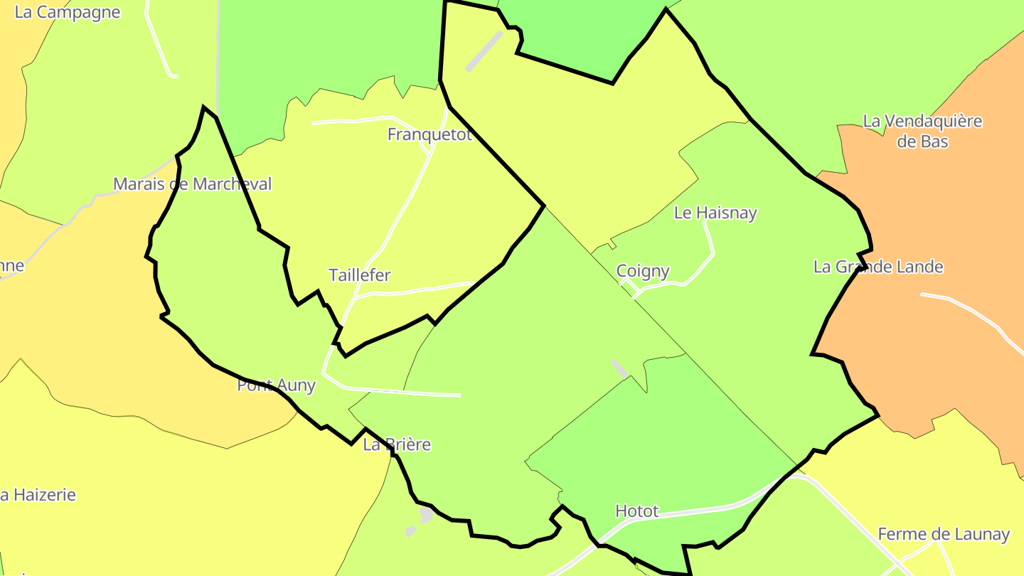 Carte des prix de l'immobilier Coigny