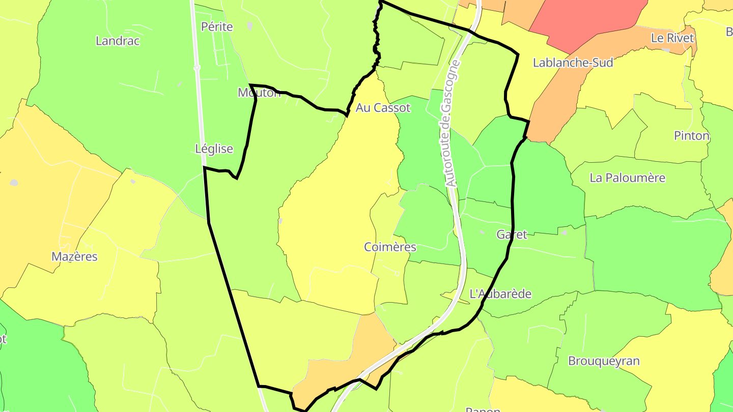 Carte des prix de l'immobilier Coimères