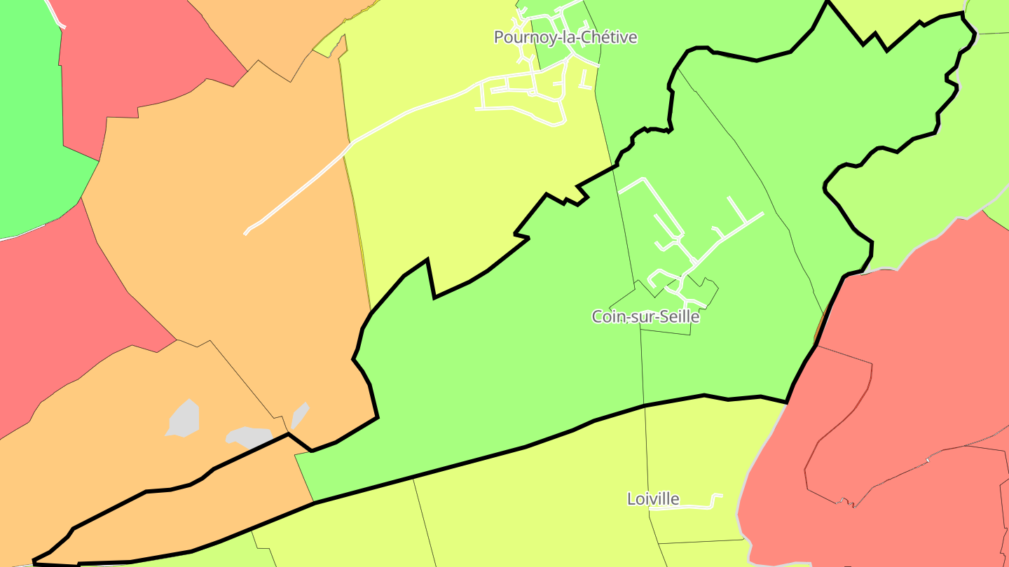 Carte des prix de l'immobilier Coin-sur-Seille