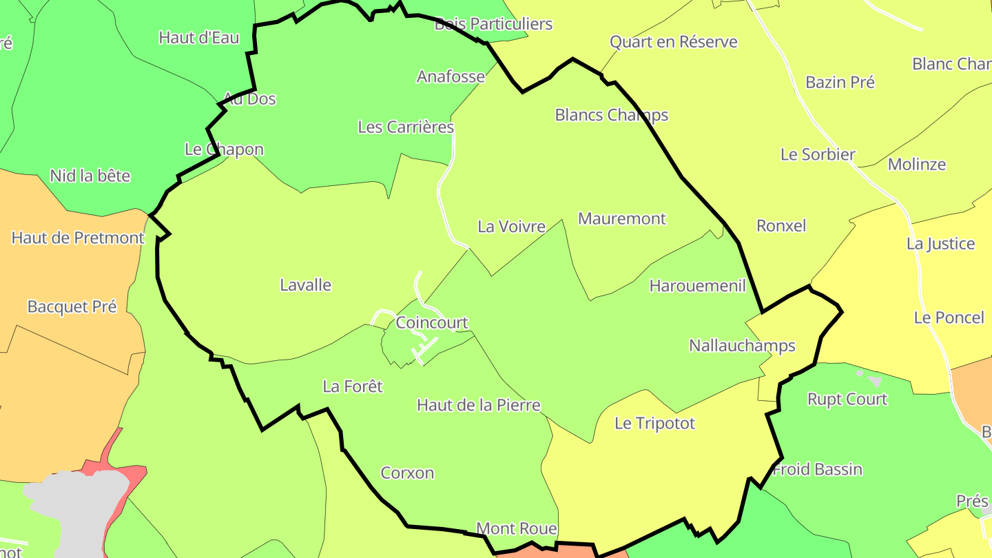 Carte des prix de l'immobilier Coincourt