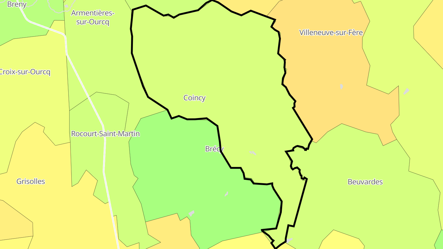 Carte des prix de l'immobilier Coincy