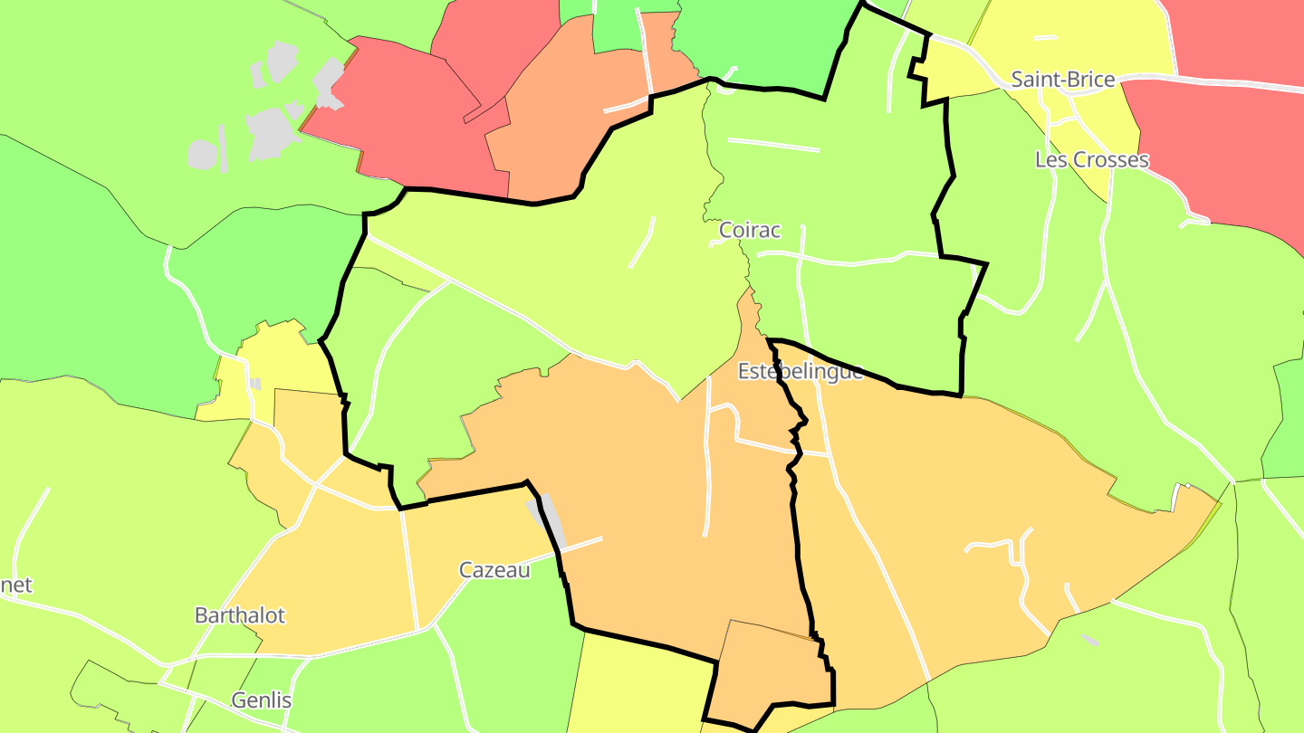 Carte des prix de l'immobilier Coirac