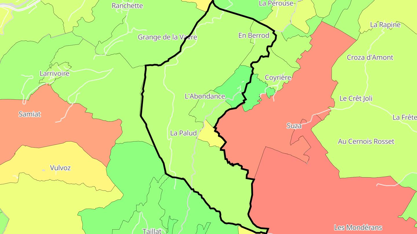 Carte des prix de l'immobilier Coiserette