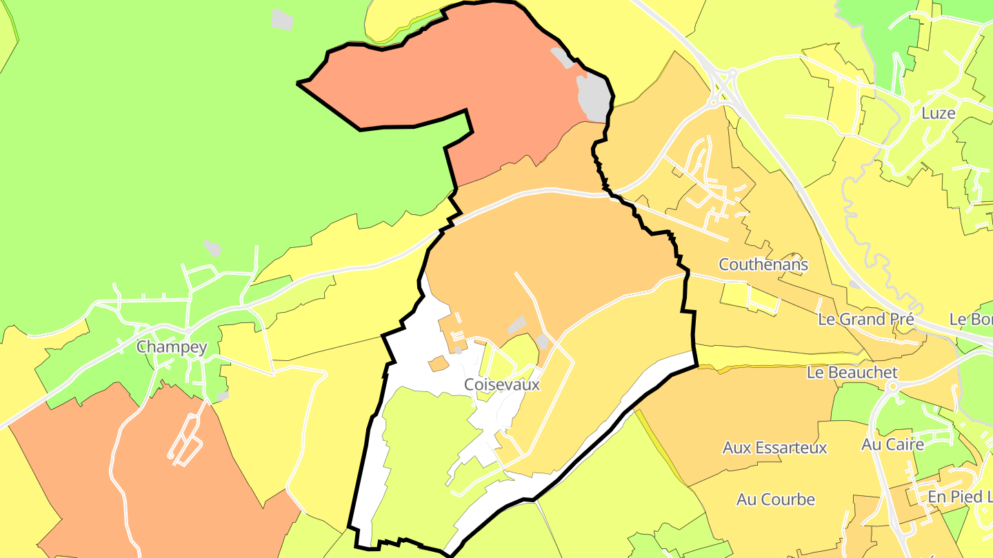 Carte des prix de l'immobilier Coisevaux