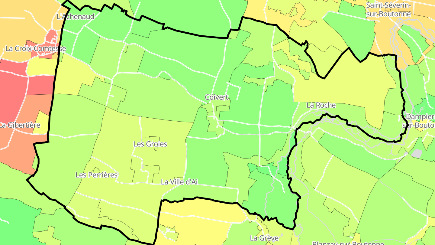 Carte des prix de l'immobilier Coivert