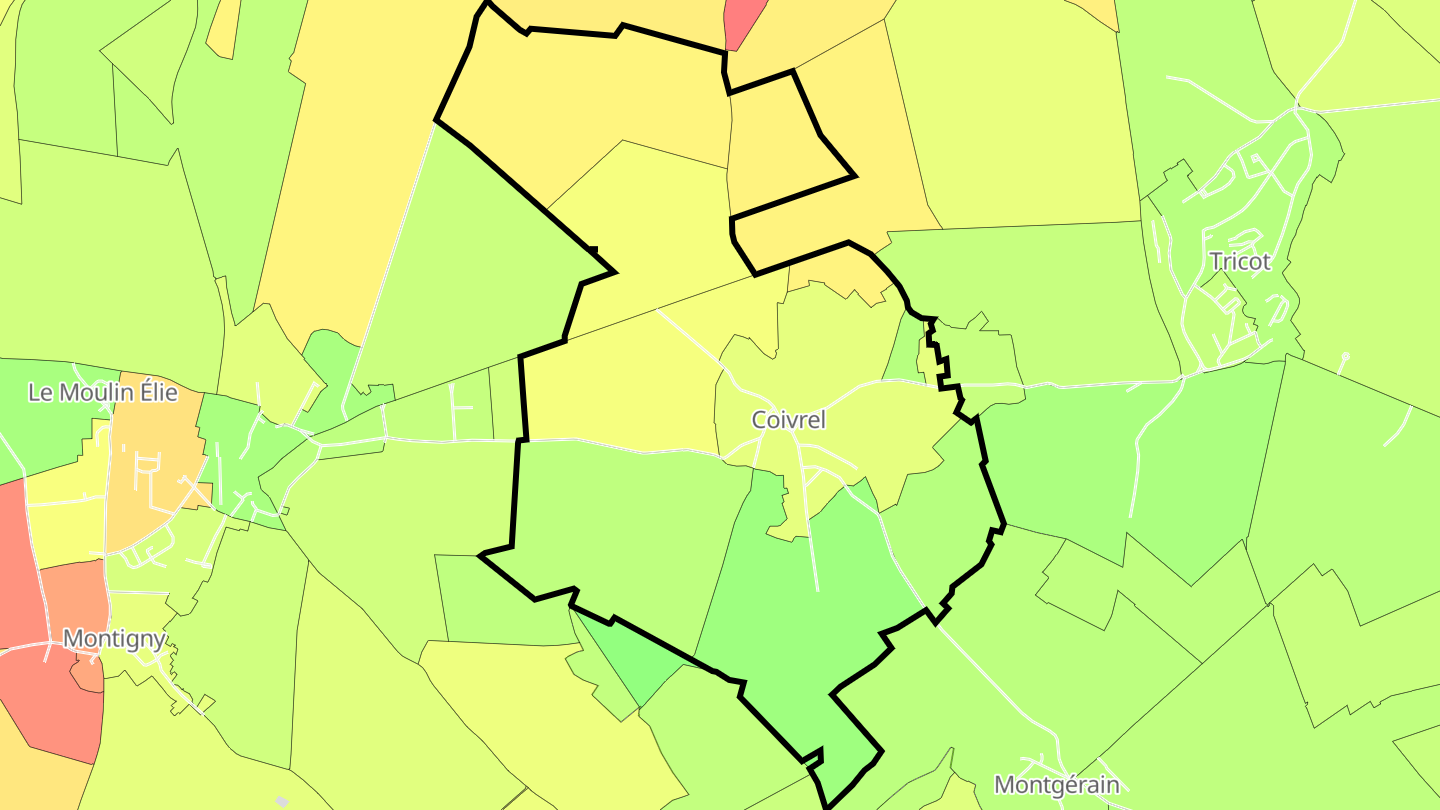 Carte des prix de l'immobilier Coivrel