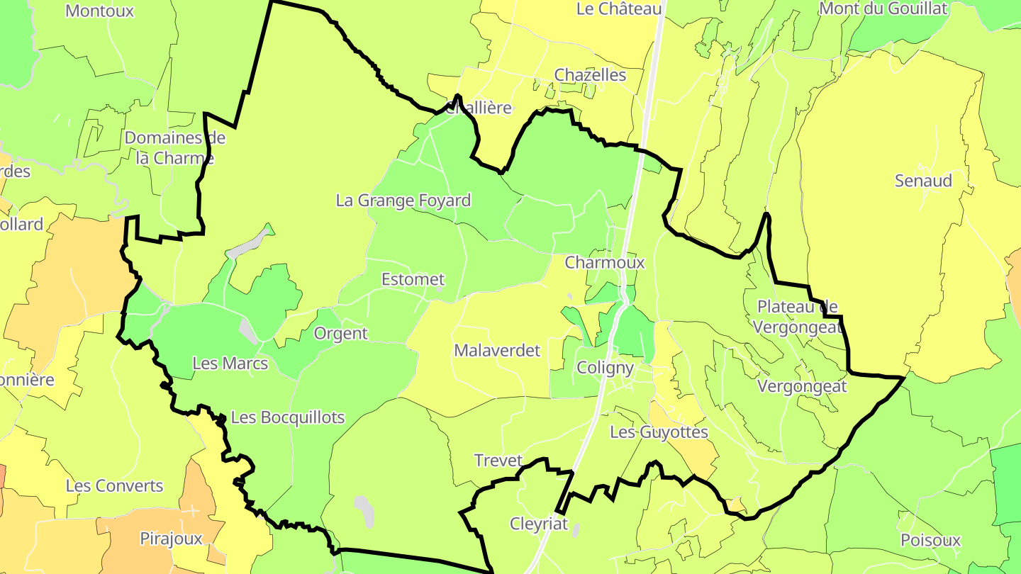 Carte des prix de l'immobilier Coligny