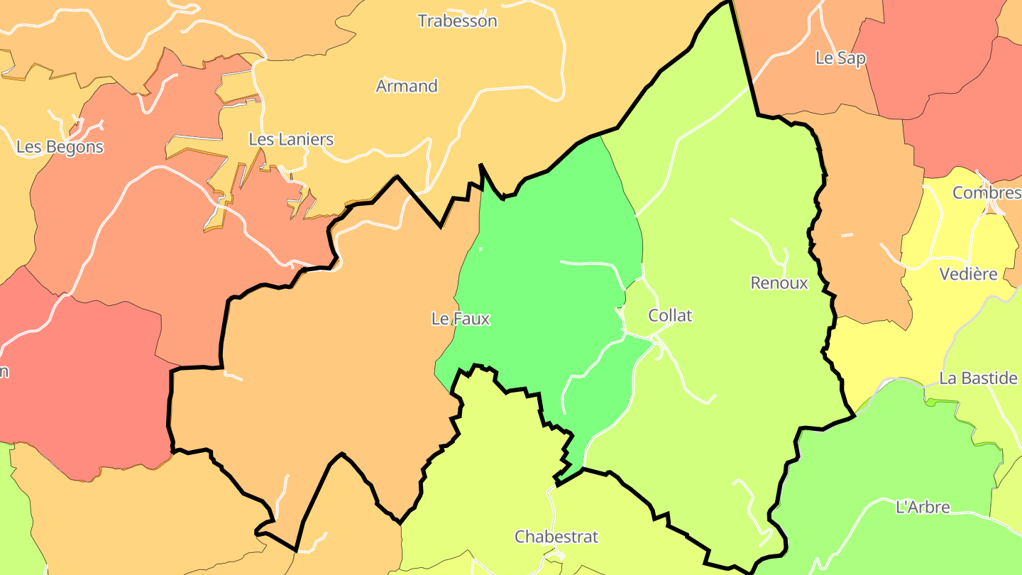 Carte des prix de l'immobilier Collat
