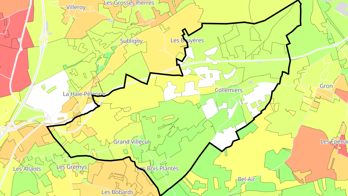 Carte des prix de l'immobilier Collemiers