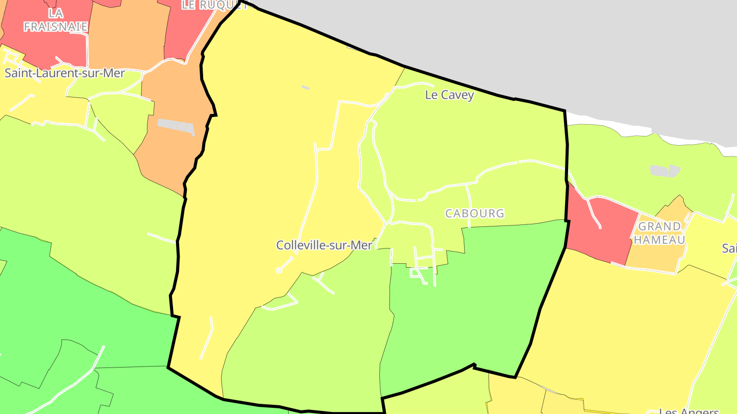 Carte des prix de l'immobilier Colleville-sur-Mer