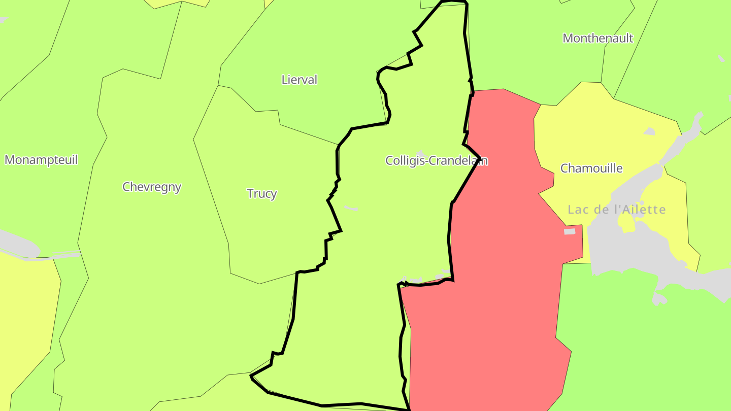 Carte des prix de l'immobilier Colligis-Crandelain