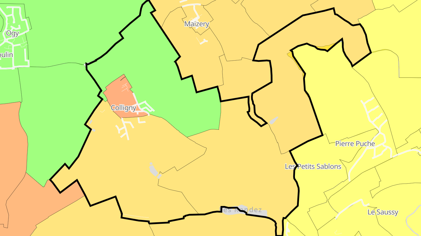 Carte des prix de l'immobilier Colligny