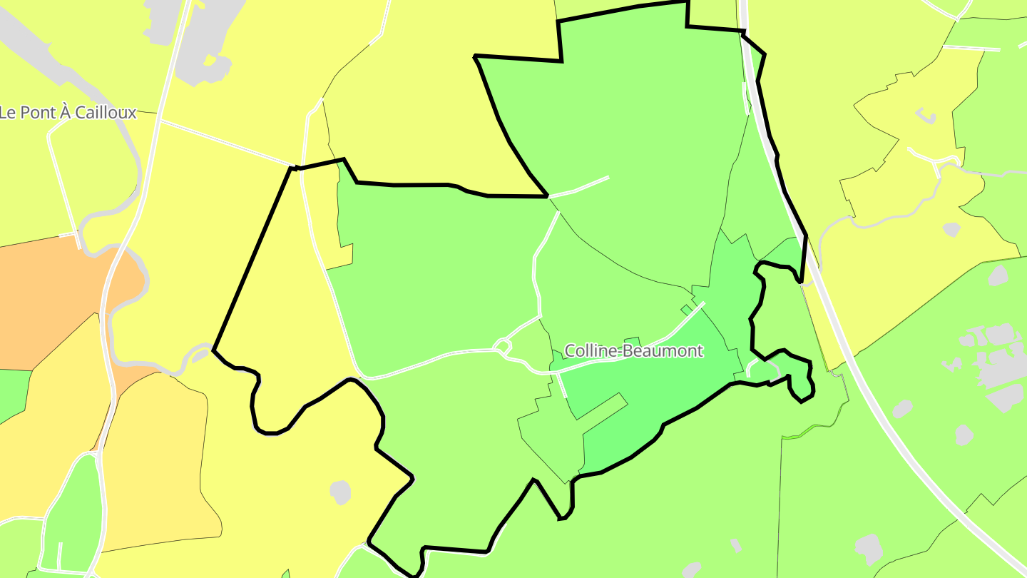 Carte des prix de l'immobilier Colline-Beaumont