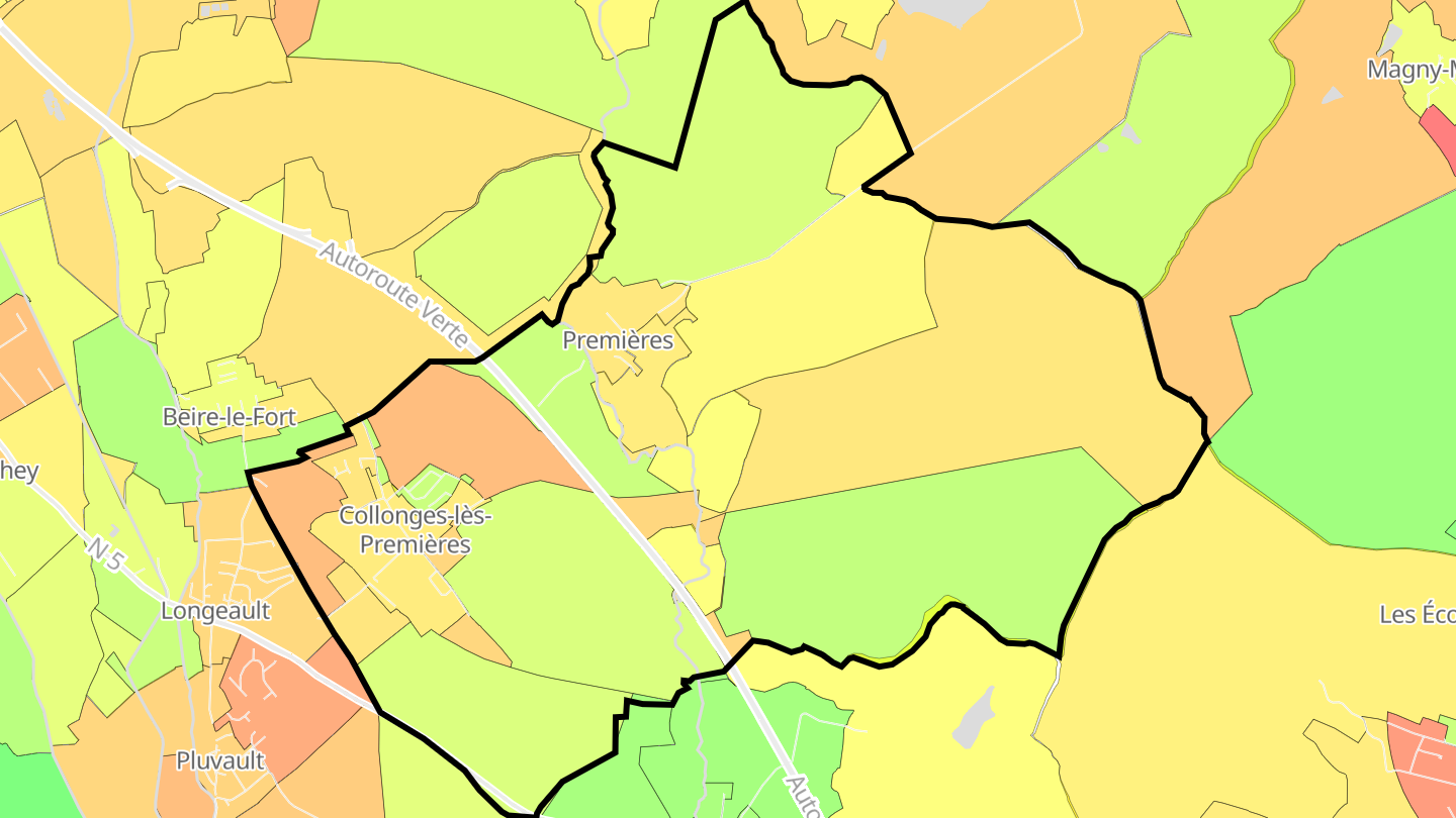 Carte des prix de l'immobilier Collonges-et-Premières