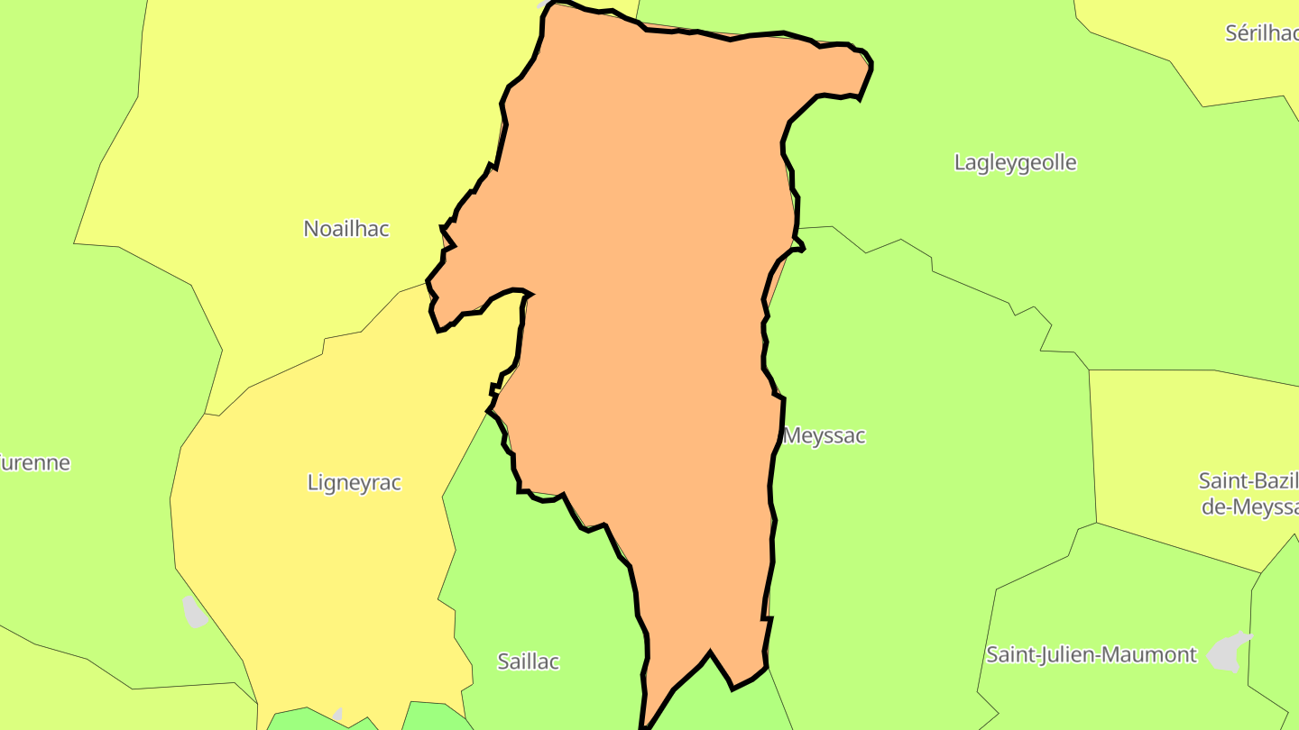 Carte des prix de l'immobilier Collonges-la-Rouge