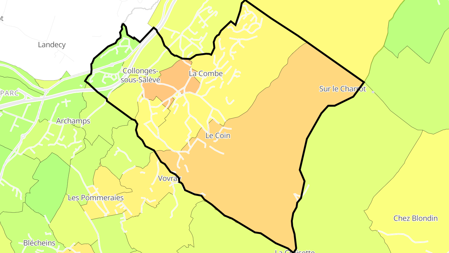 Carte des prix de l'immobilier Collonges-sous-Salève