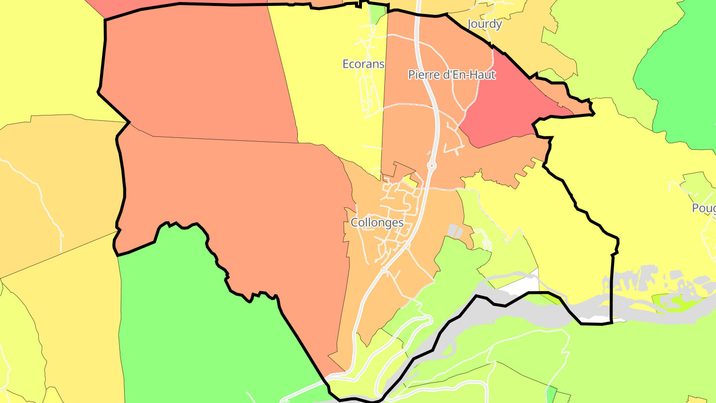 Carte des prix de l'immobilier Collonges