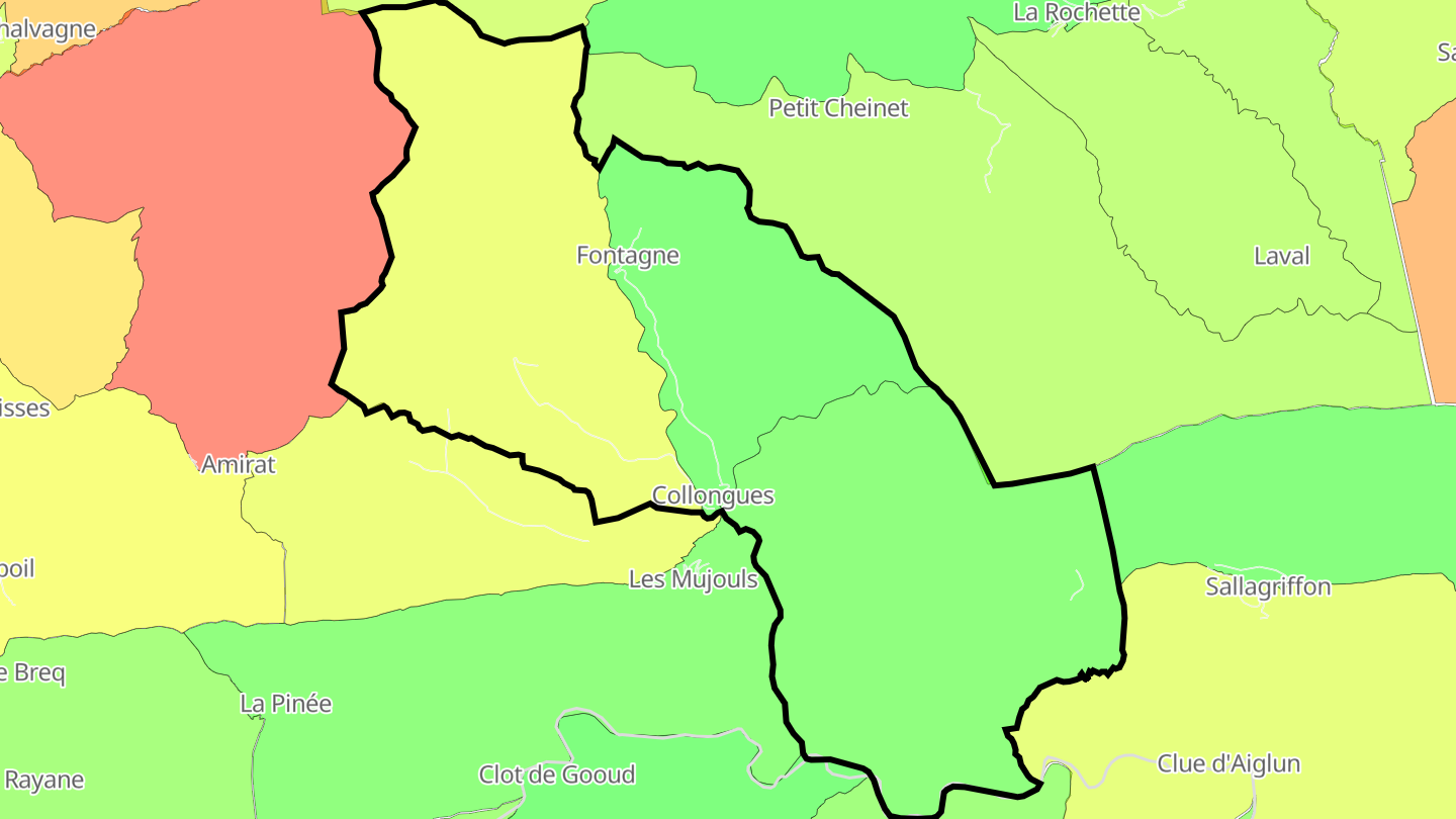 Carte des prix de l'immobilier Collongues