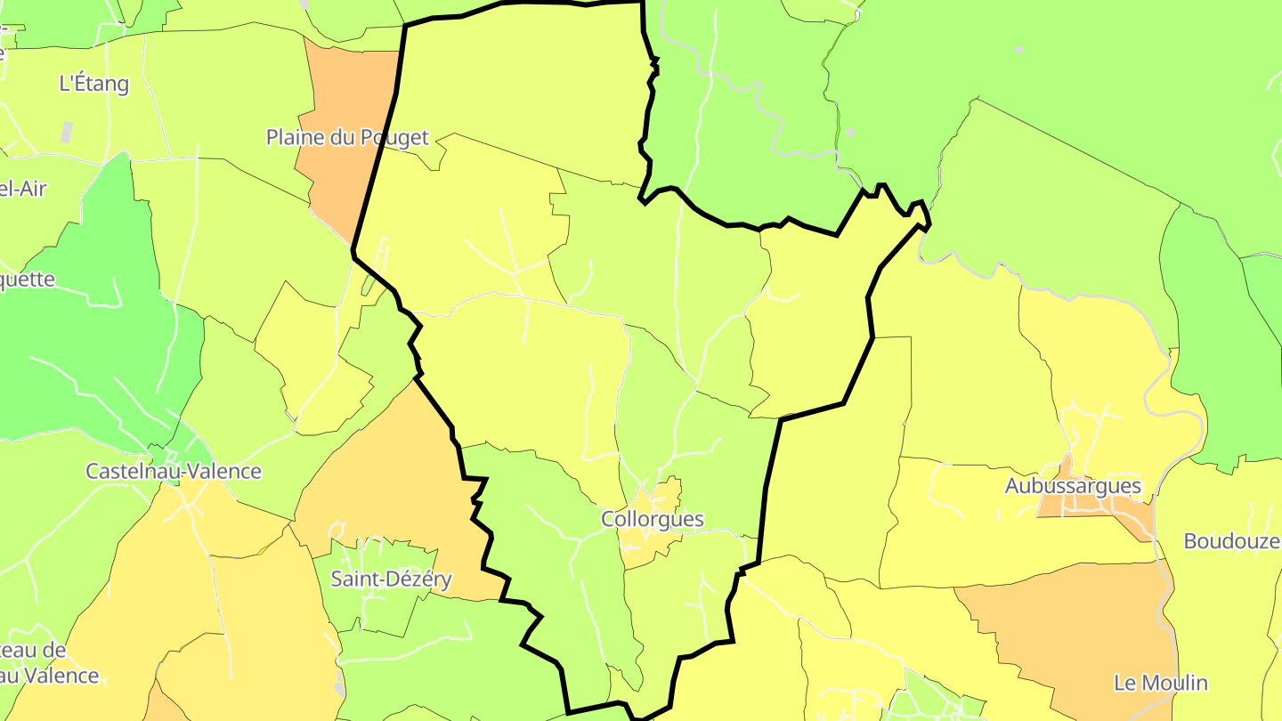 Carte des prix de l'immobilier Collorgues